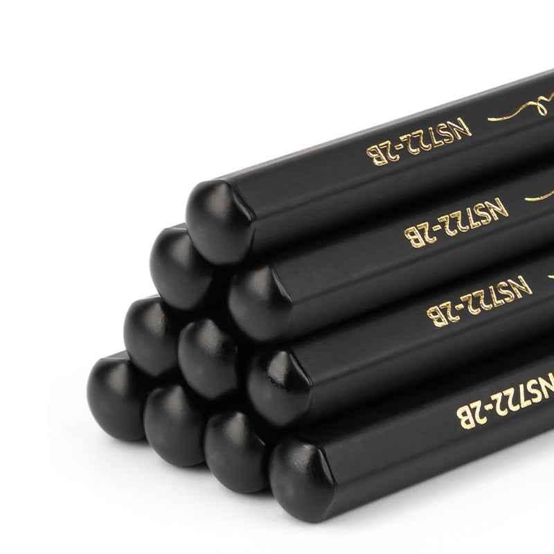 DELI 2B HB Black Wood Cased Graphite School Pencils 10 Pack