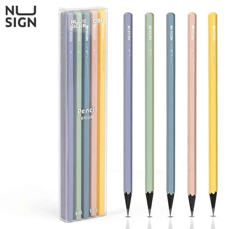 DELI 2B HB Colorful Wooden Pencils for School Office,10 Pack HB