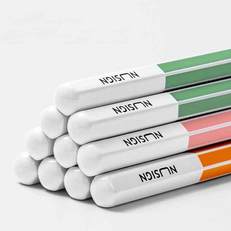 DELI 2B HB Striped Wooden Pencils for School Office,10 Pack 2B