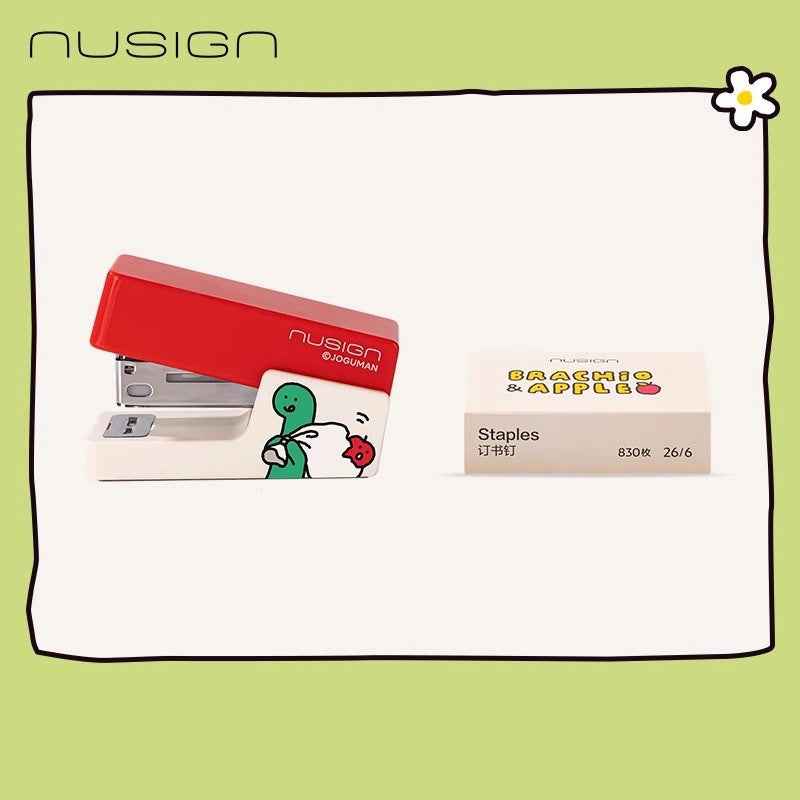 DELI NUSIGN joguman Mini Stapler with 830 Staples Red