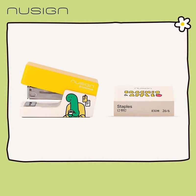 DELI NUSIGN joguman Mini Stapler with 830 Staples Yellow