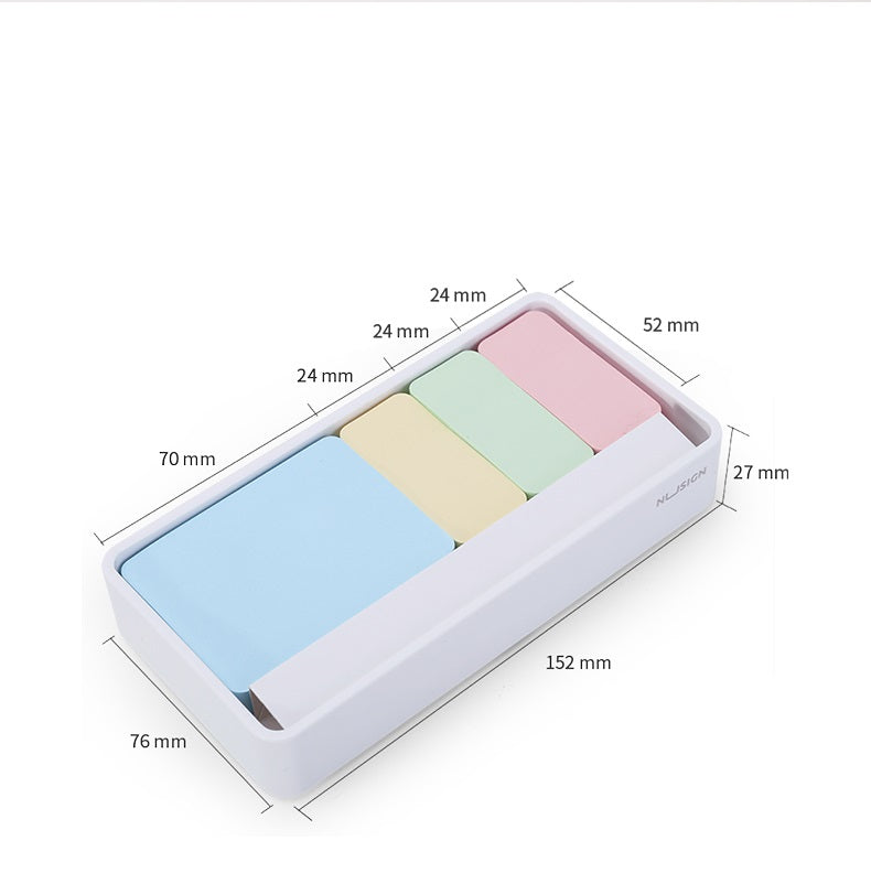 DELI Nusign NS138 Sticky Notes - 4-Color Set with Storage Tray
