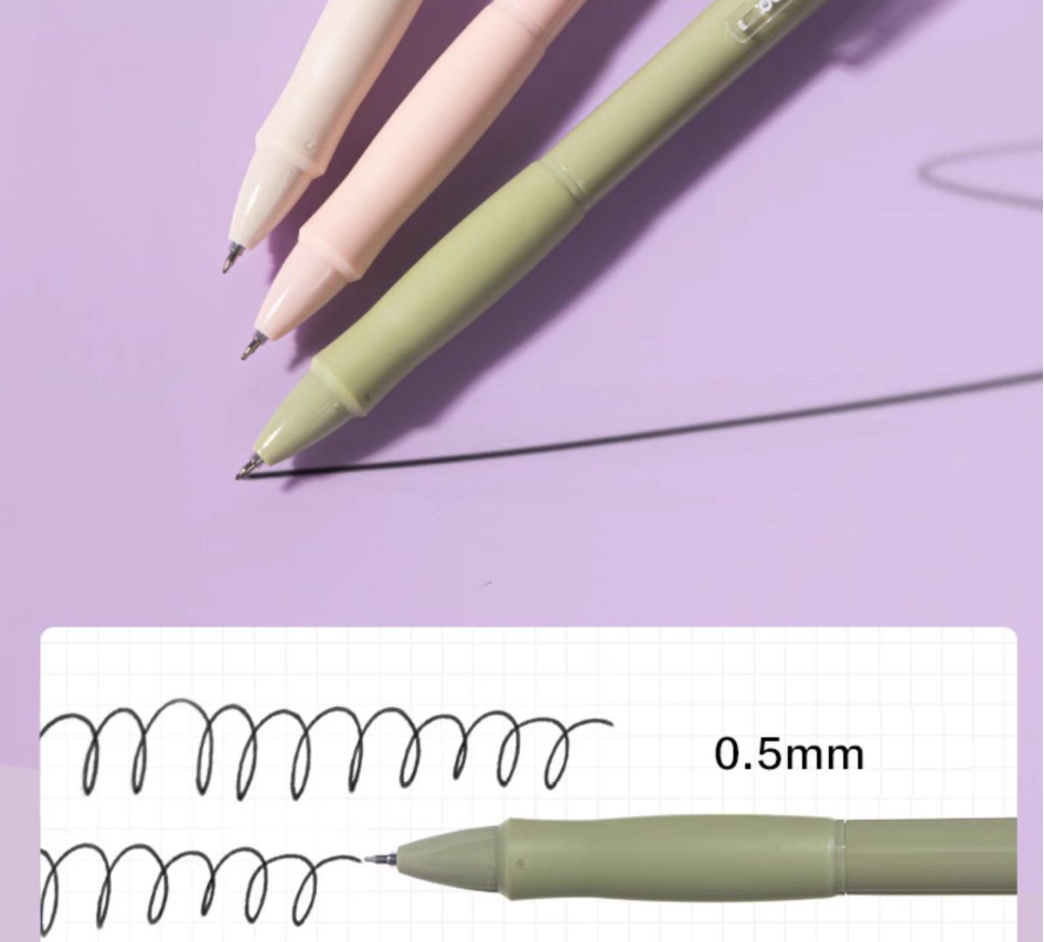 DELI Quick-Dry Gel Pen 10-Pack Soft Rubber Grip, 0.5mm Black Ink