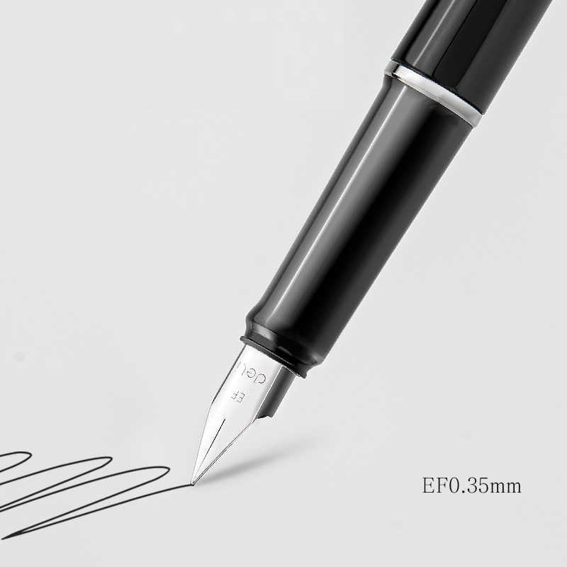 DELI S160EF Fountain Pen - 0.35mm EF Nib with Rotary Ink Converter