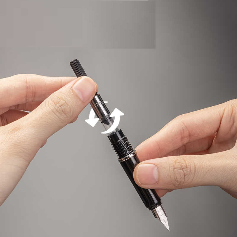 DELI S160EF Fountain Pen - 0.35mm EF Nib with Rotary Ink Converter