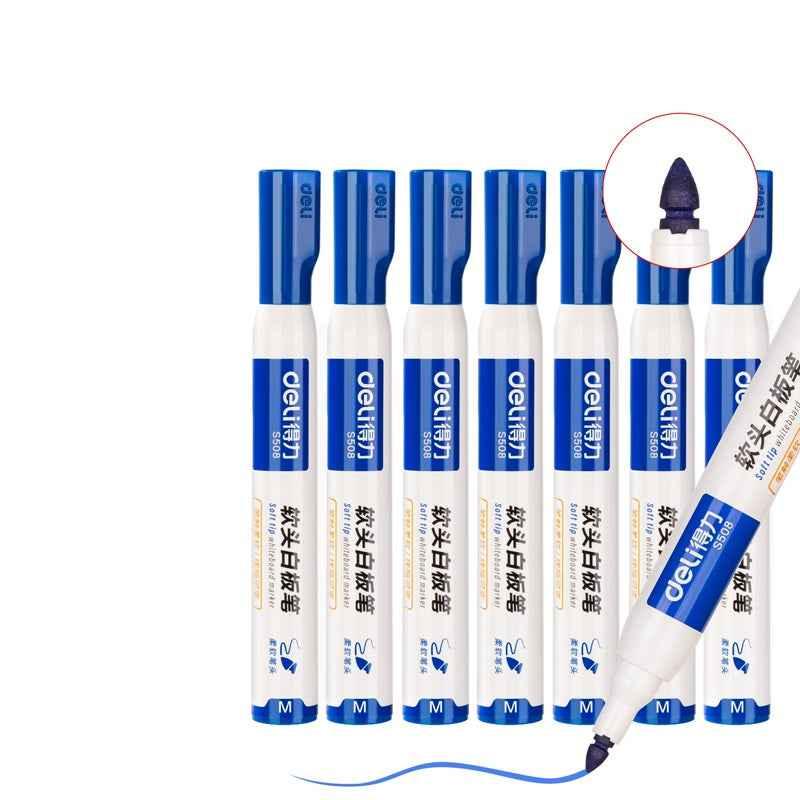 DELI Low Odor Dry Erase Marker,Soft Tip Whiteboard Marker,10 Count Blue