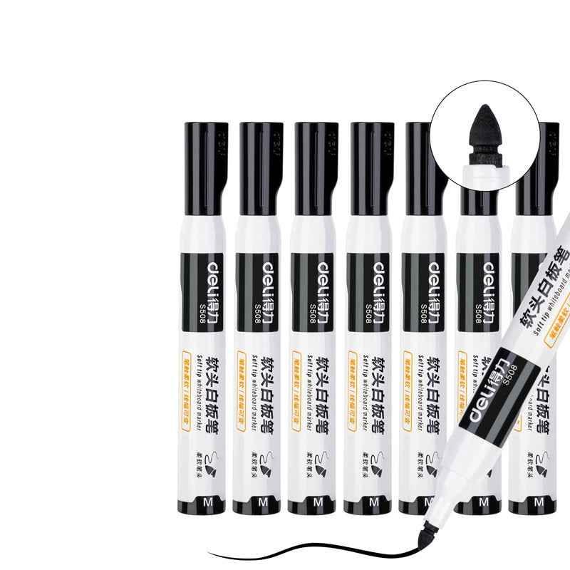 DELI Low Odor Dry Erase Marker,Soft Tip Whiteboard Marker,10 Count Black
