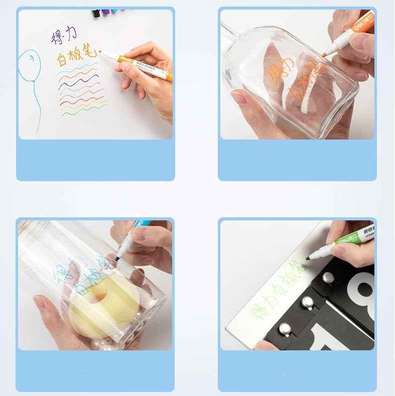 DELI Magnetic Dry Erase Markers,8 Colors Whiteboard Marker Pens