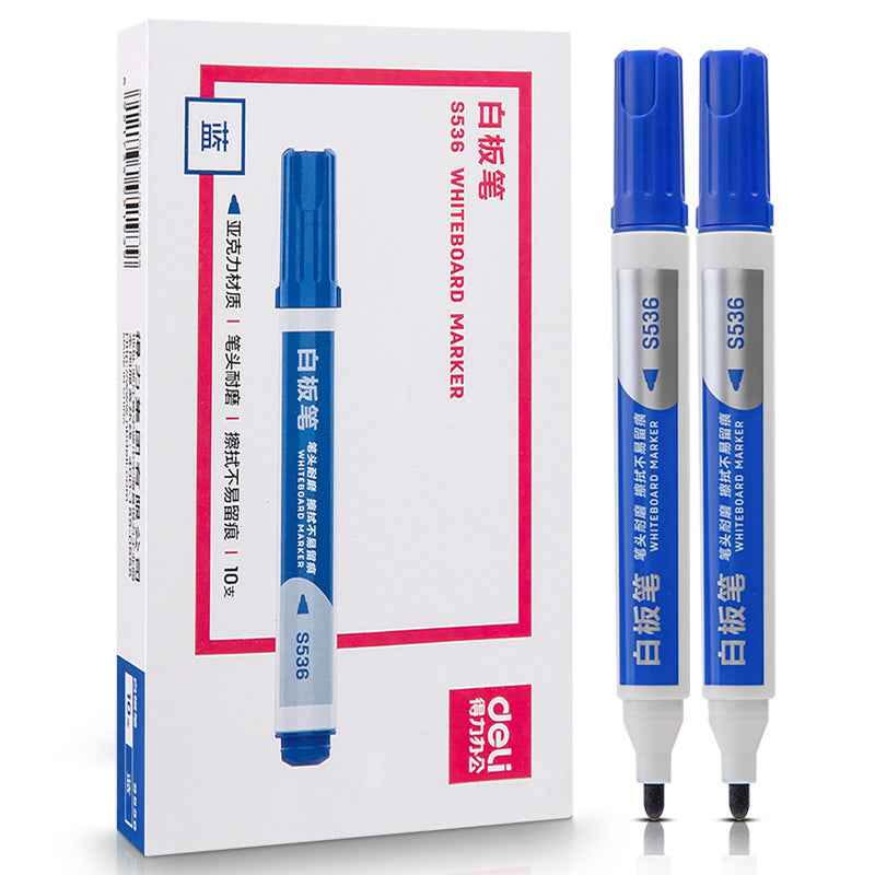 DELI S536 20-Pack Low-Odor Bullet Tip Dry Erase Whiteboard Markers Blue