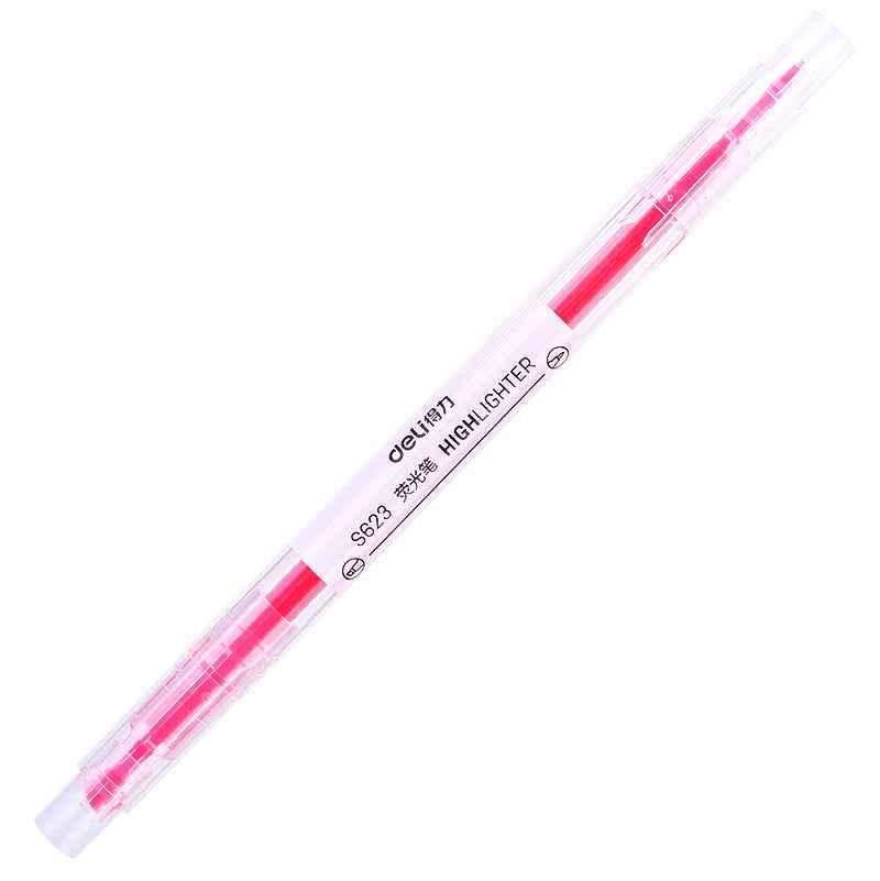 DELI Dual Tip Highlighters Fluorescent Yellow Orange Pink Green Blue Purple,12 Count Blue