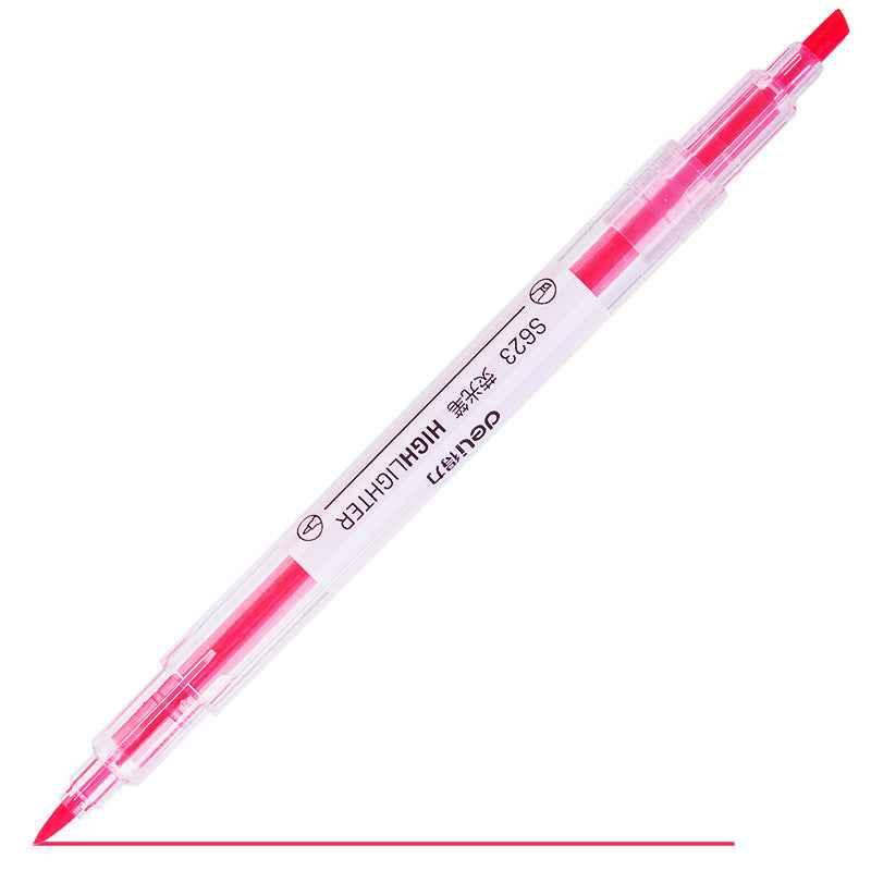 DELI Dual Tip Highlighters Fluorescent Yellow Orange Pink Green Blue Purple,12 Count