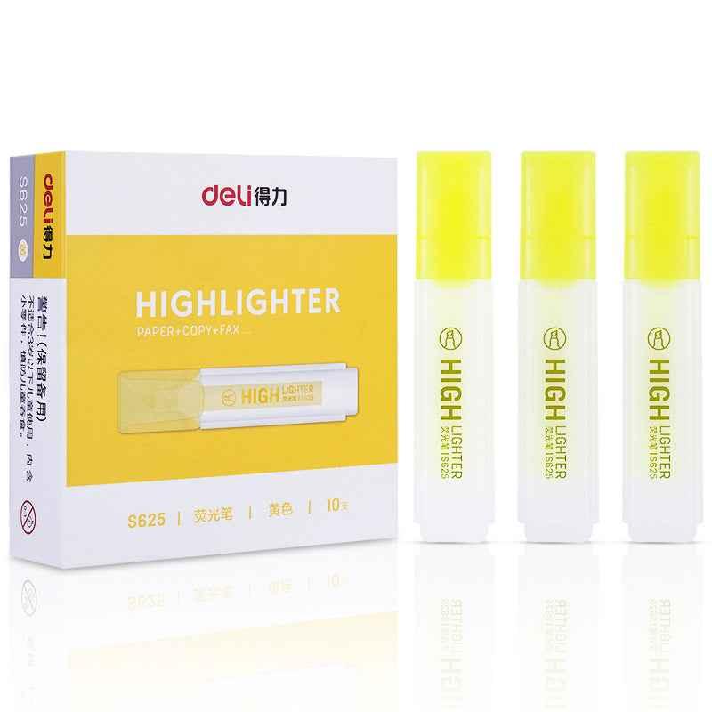 DELI Art Highlighter Pens Jelly Color Chisel Tip 10 Pack Yellow