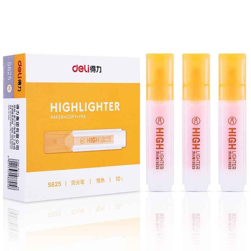 DELI Art Highlighter Pens Jelly Color Chisel Tip 10 Pack Orange