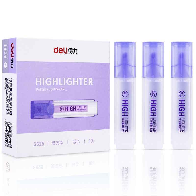 DELI Art Highlighter Pens Jelly Color Chisel Tip 10 Pack Purple