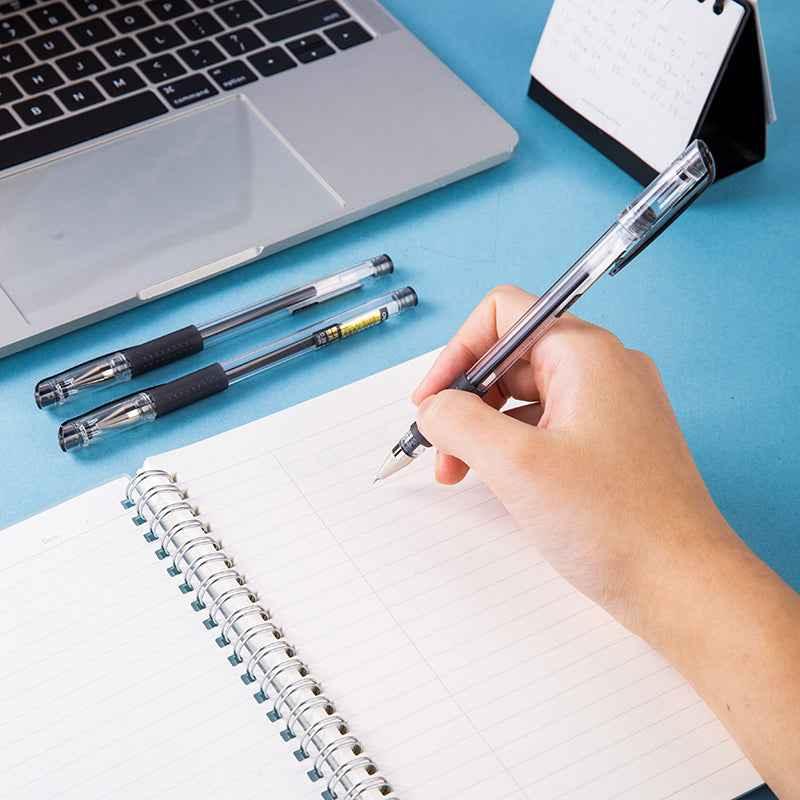 DELI S820 Black Gel Pen Ultra Fine Point 0.28mm,12 Pack