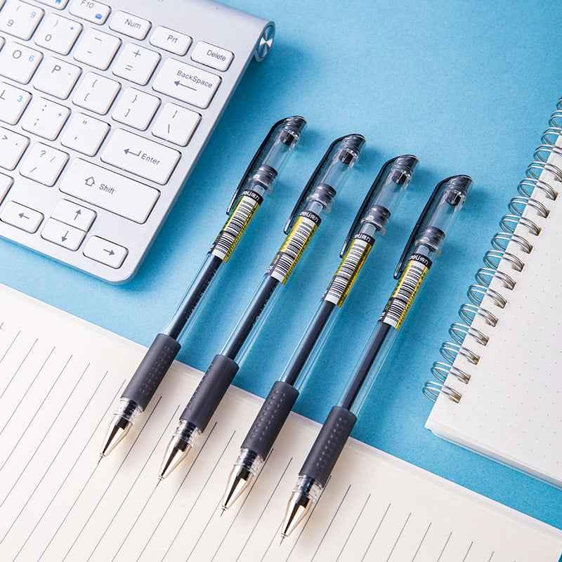 DELI S820 Black Gel Pen Ultra Fine Point 0.28mm,12 Pack