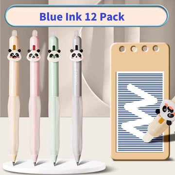 DELI SA290 Panda Thermal Erasable Gel Pen Black/Blue Ink 12 Pack Blue