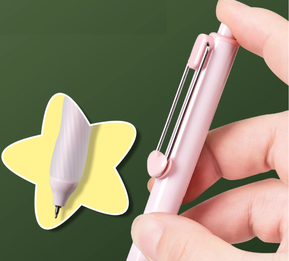 DELI SA613 Fruit-Scented Click Gel Pens - 0.5mm Black Ink, 12-Pack