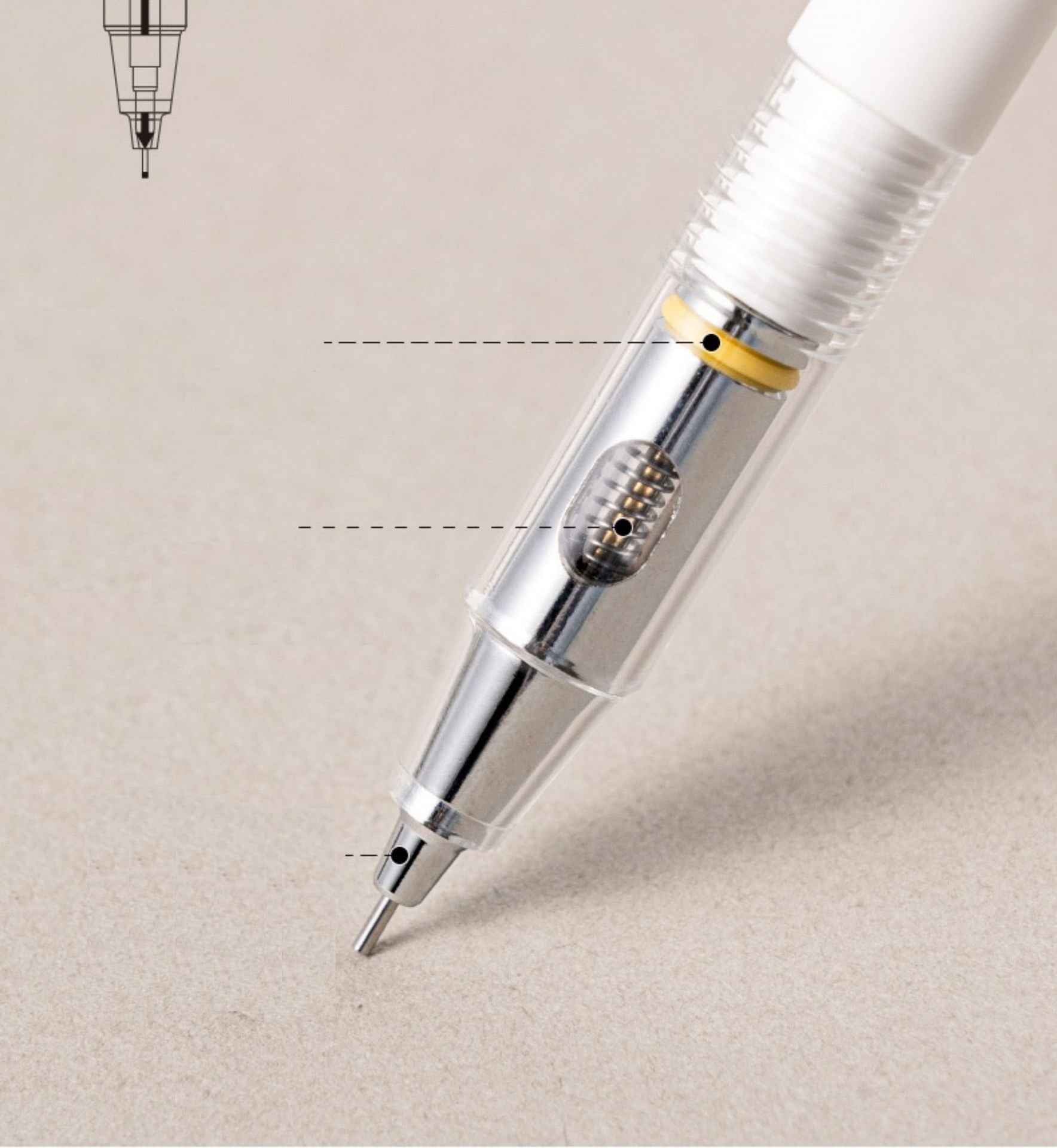 DELI SH985 Automatic Mechanical Pencil 0.5mm Black/White 2 Pack