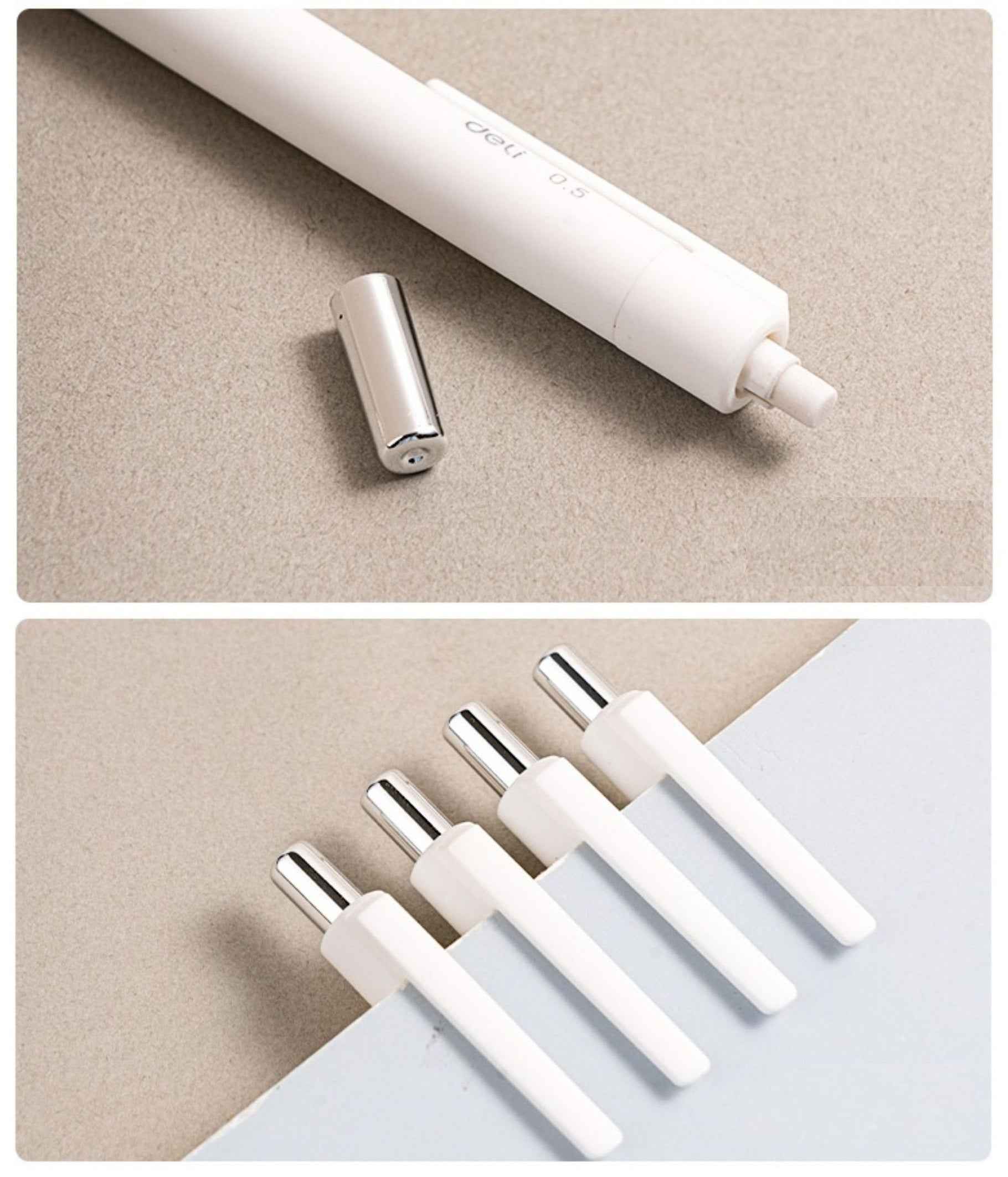 DELI SH985 Automatic Mechanical Pencil 0.5mm Black/White 2 Pack
