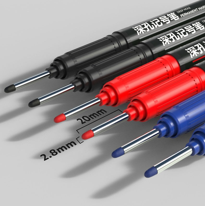 DELI Deep Hole Permanent Marker Pens 12 Pack 3 Colors