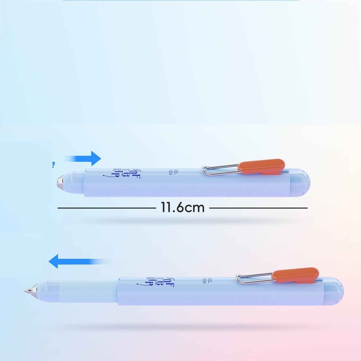 DIANSHI Retractable Pocket Gel Pen 0.5mm with 2 Refills