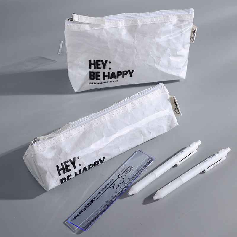 Dupont Paper & TPU Pencil Case Set - Large & Small Pen Pouches 2 Pack Kraft Brown