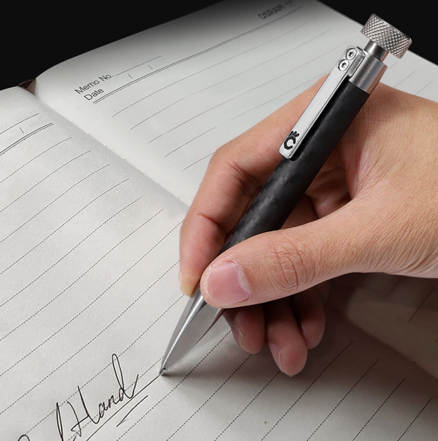 Carbon Fiber & Stainless Steel EDC Tactical Pen with Fidget Spinner