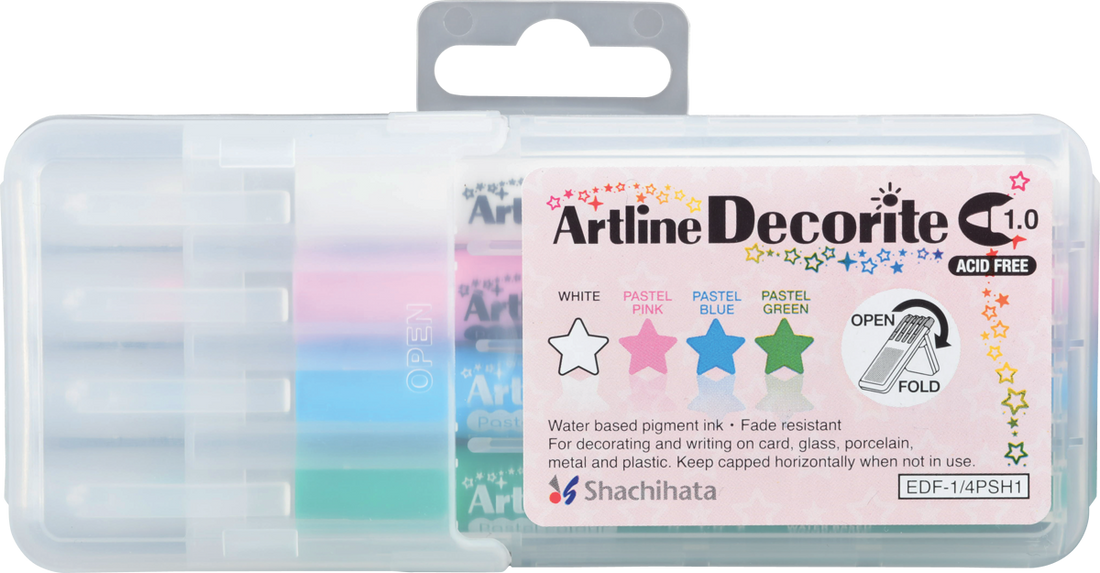 Artline Decorite Marker Sets | 1.0mm Bullet Tip 4 Color Pastel Set