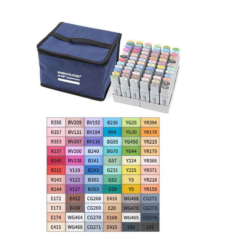 FINECOLOUR EF105 Wide-Tip Alcohol Sketch Marker Set 72 Color