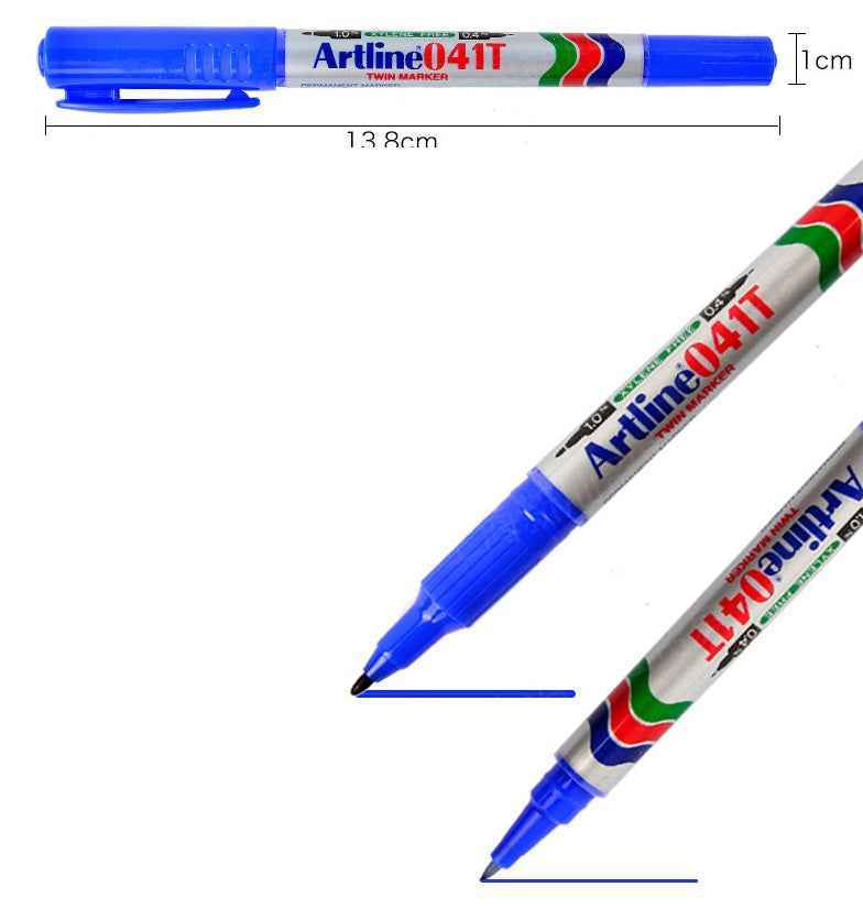 Artline 041T Twin-Nib Permanent Markers 0.4mm Fine/1.0mm Bullet Tips 8 Color