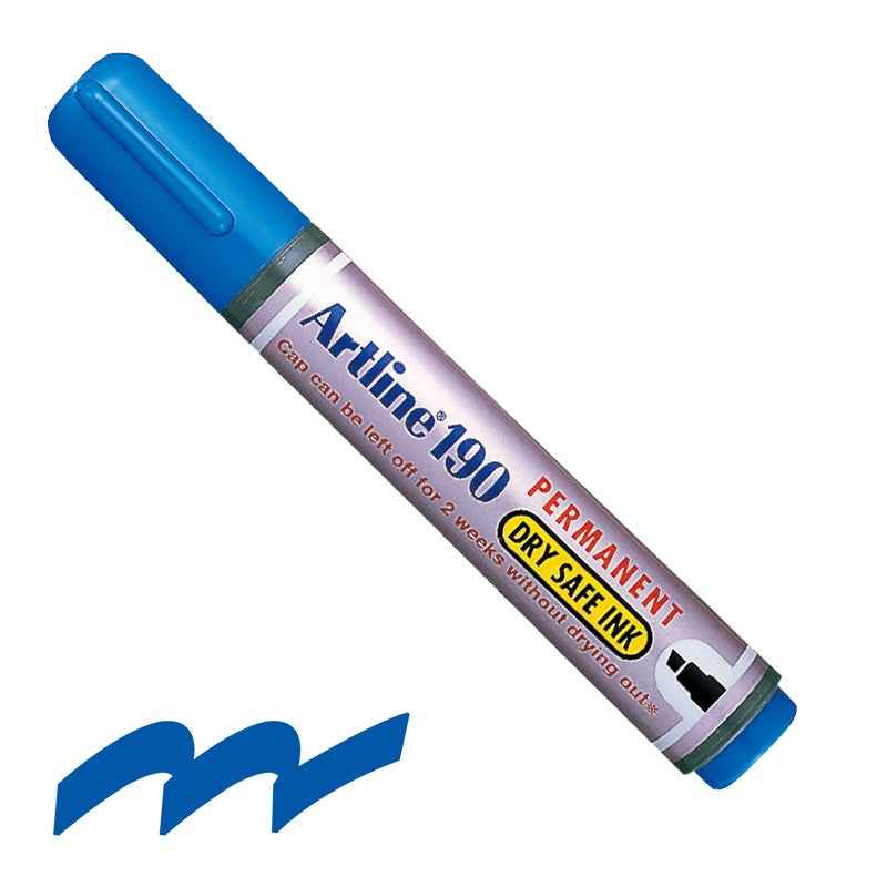 Artline 190 Dry-Safe Permanent Markers | 2.0-5.0mm Chisel Tip 4 Pack 4 Red