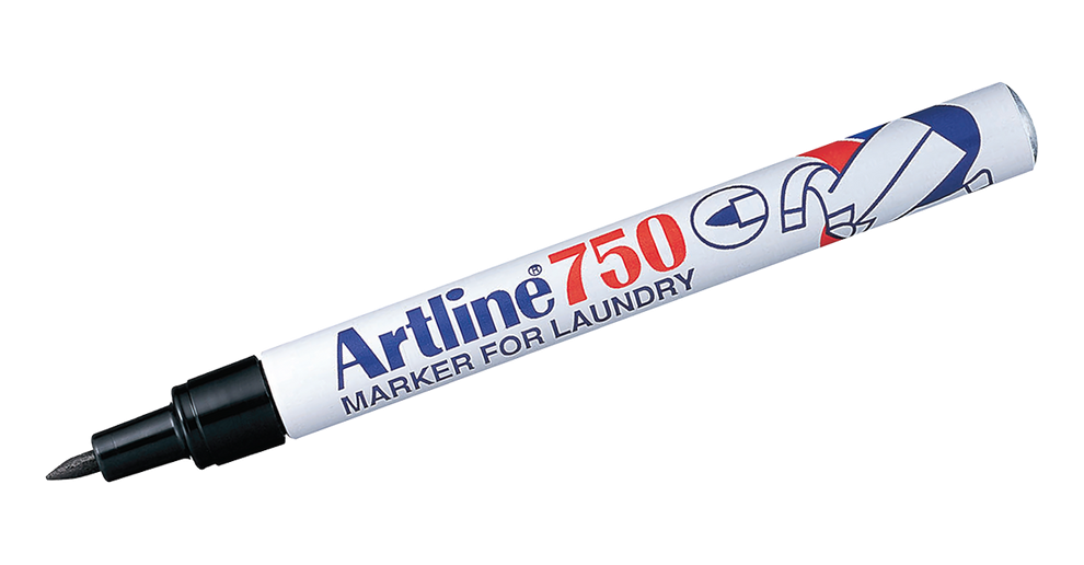 Artline EK-750 Laundry Markers,0.7mm Fine Tip,3 Pack 3 Black