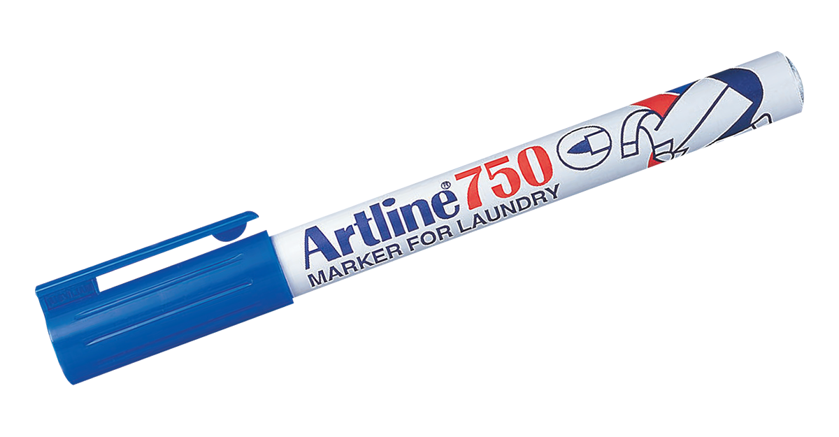 Artline EK-750 Laundry Markers,0.7mm Fine Tip,3 Pack 3 Blue