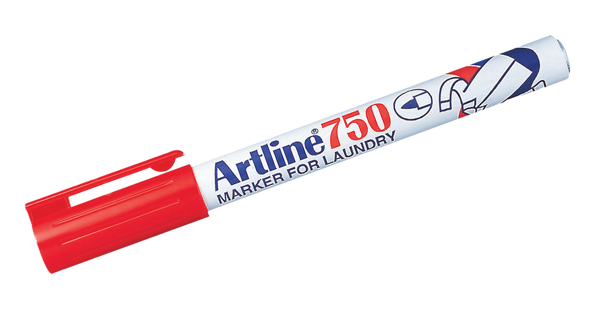 Artline EK-750 Laundry Markers,0.7mm Fine Tip,3 Pack 3 Red