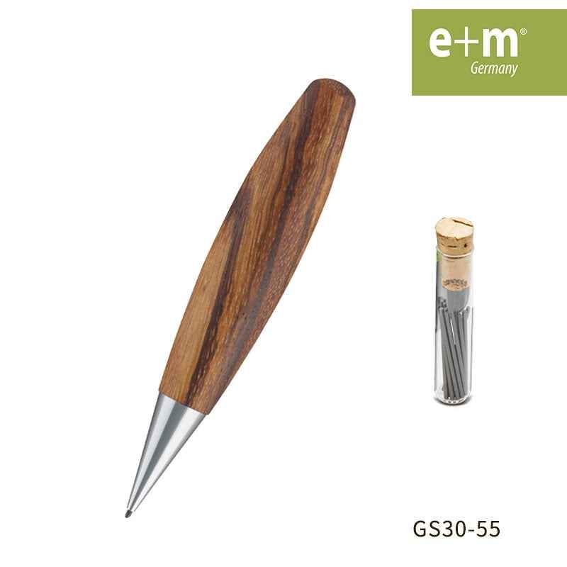 E+M Move 1.18 Mechanical Pencil with 12pcs HB Refill Leads Light zebrano