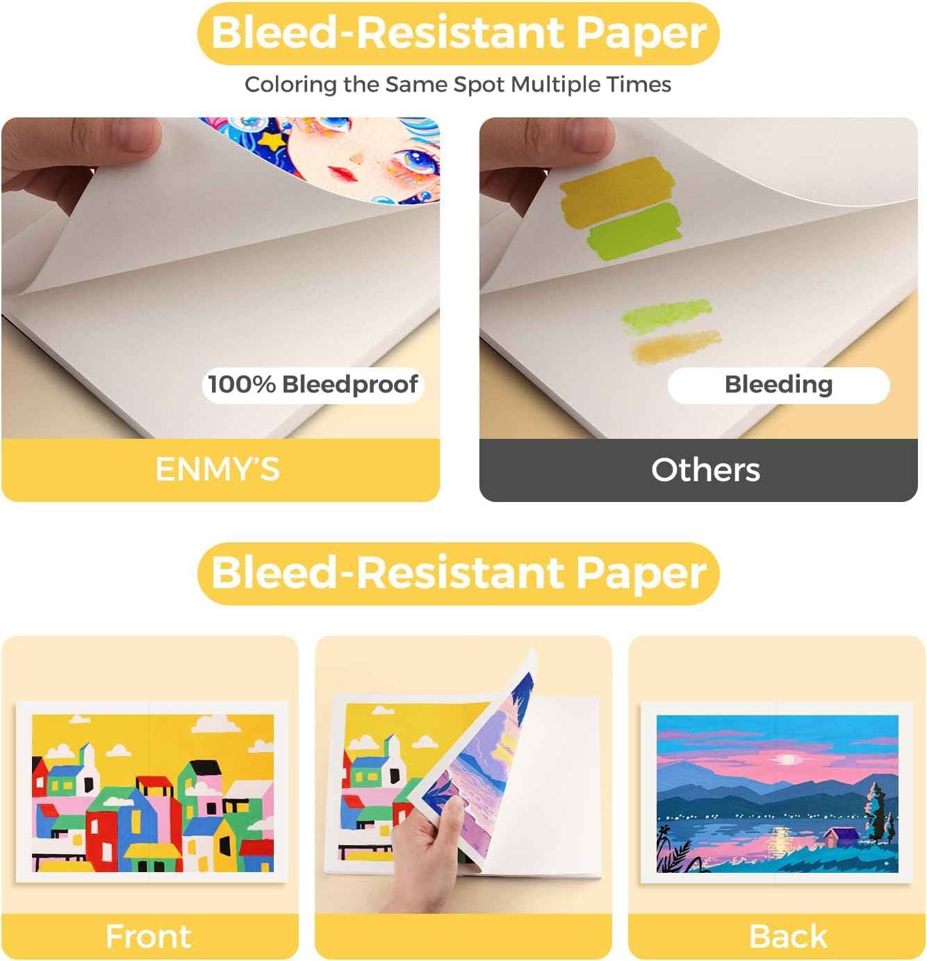 ENMY 32K/16K Acrylic Marker Sketch Pad,30 Sheets