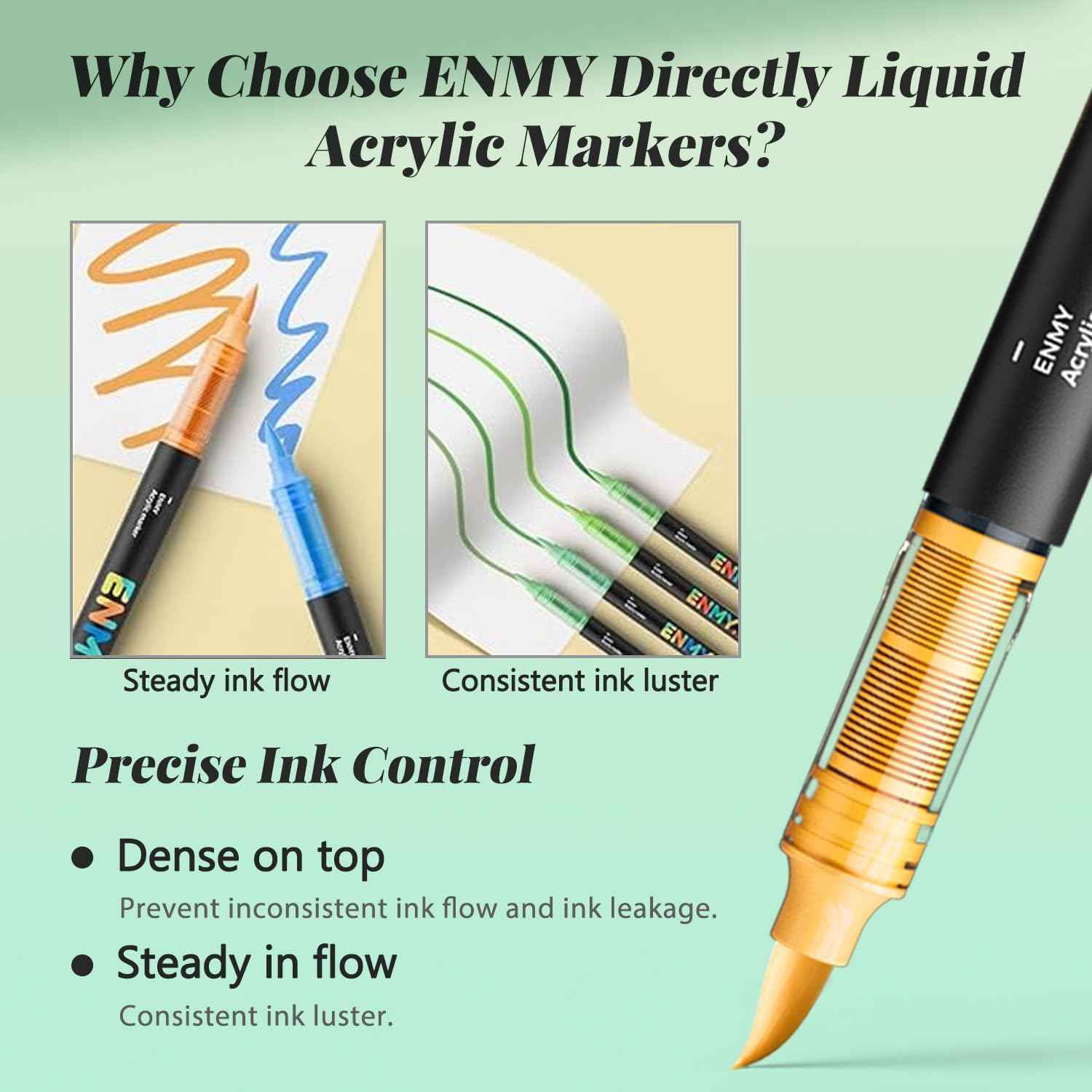 ENMY 80/60/48/36/24 Colors Liquid Acrylic Paint Markers
