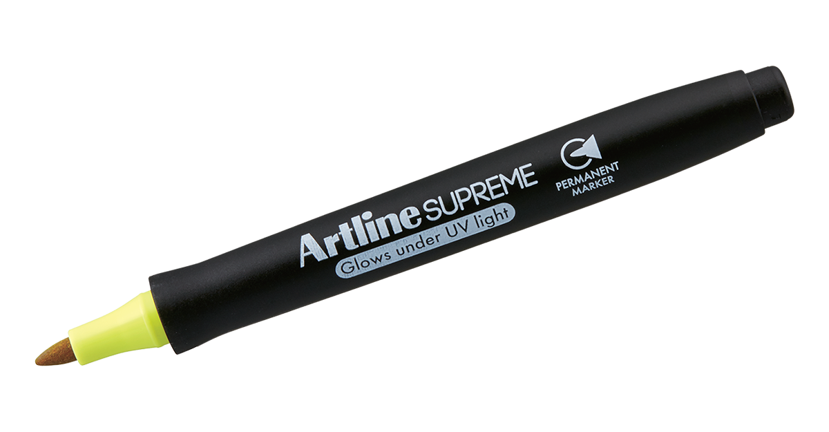 Artline SUPREME PERMANENT MARKER Glows Under UV Light 1.0MM 4 Pack