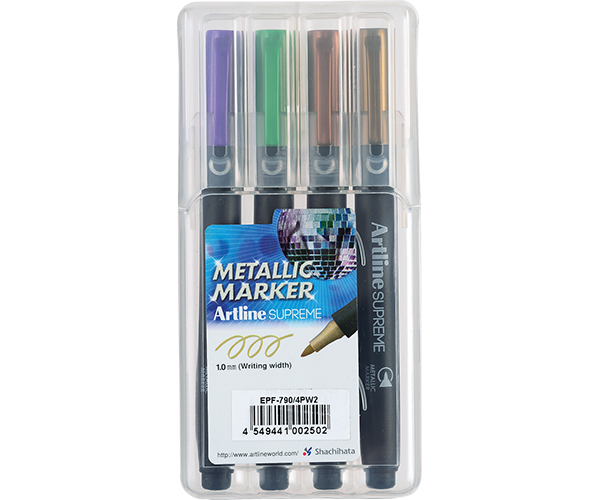 Artline SUPREME Metallic Marker Sets | 1.0mm Bullet Tip | 4 Pack 4 Pack | Assorted Set 2