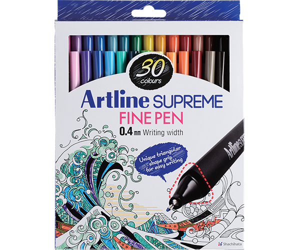 Artline SUPREME Fine Pen Sets | 0.4mm Fine Tip 10/20/30 Colors 30 Color