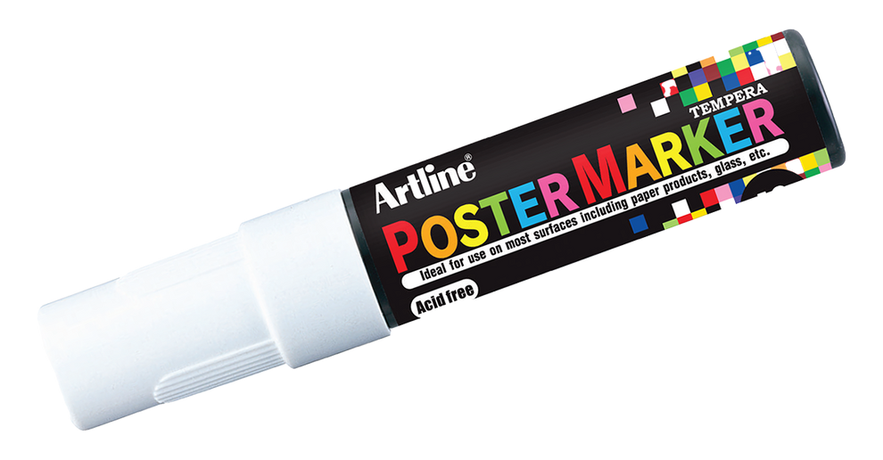 Artline EPP-12 Poster Markers | 12.0mm Flat Tip | 2 Pack 2 White