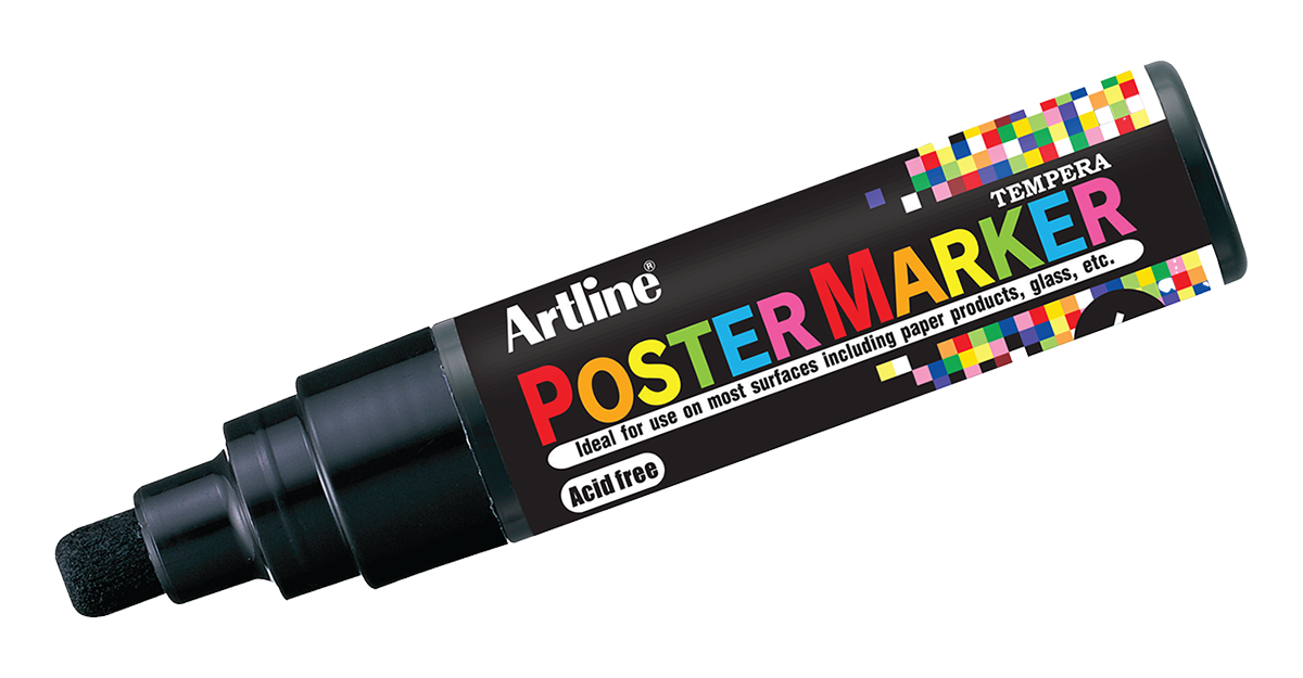 Artline EPP-6 Poster Markers | 6.0mm Bullet Tip | 2 Pack
