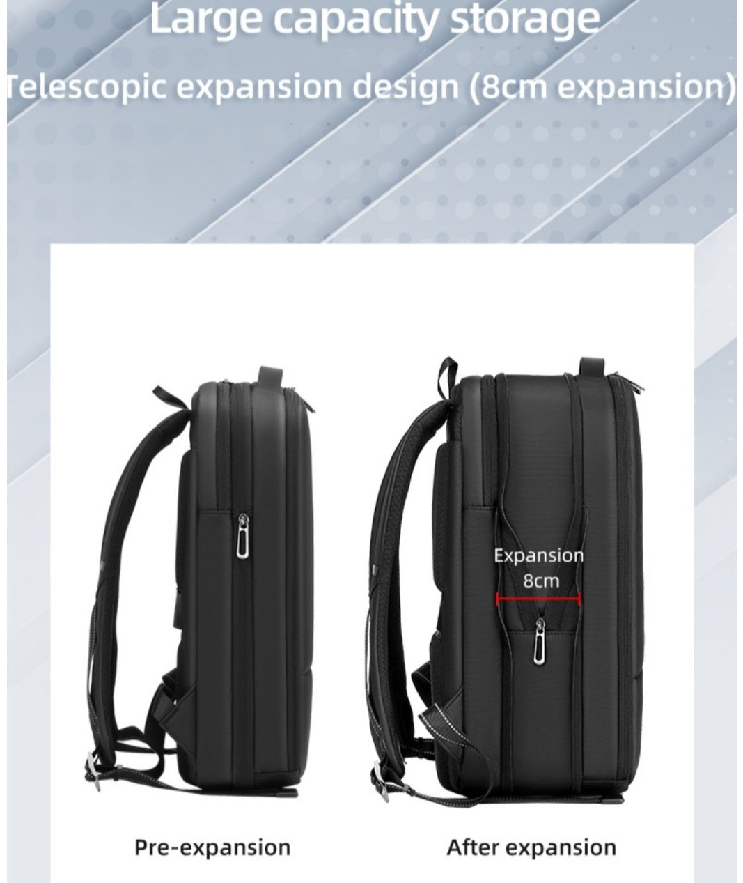 EURCOOL 6634 Slim Laptop Backpack 16 Inch – Expandable
