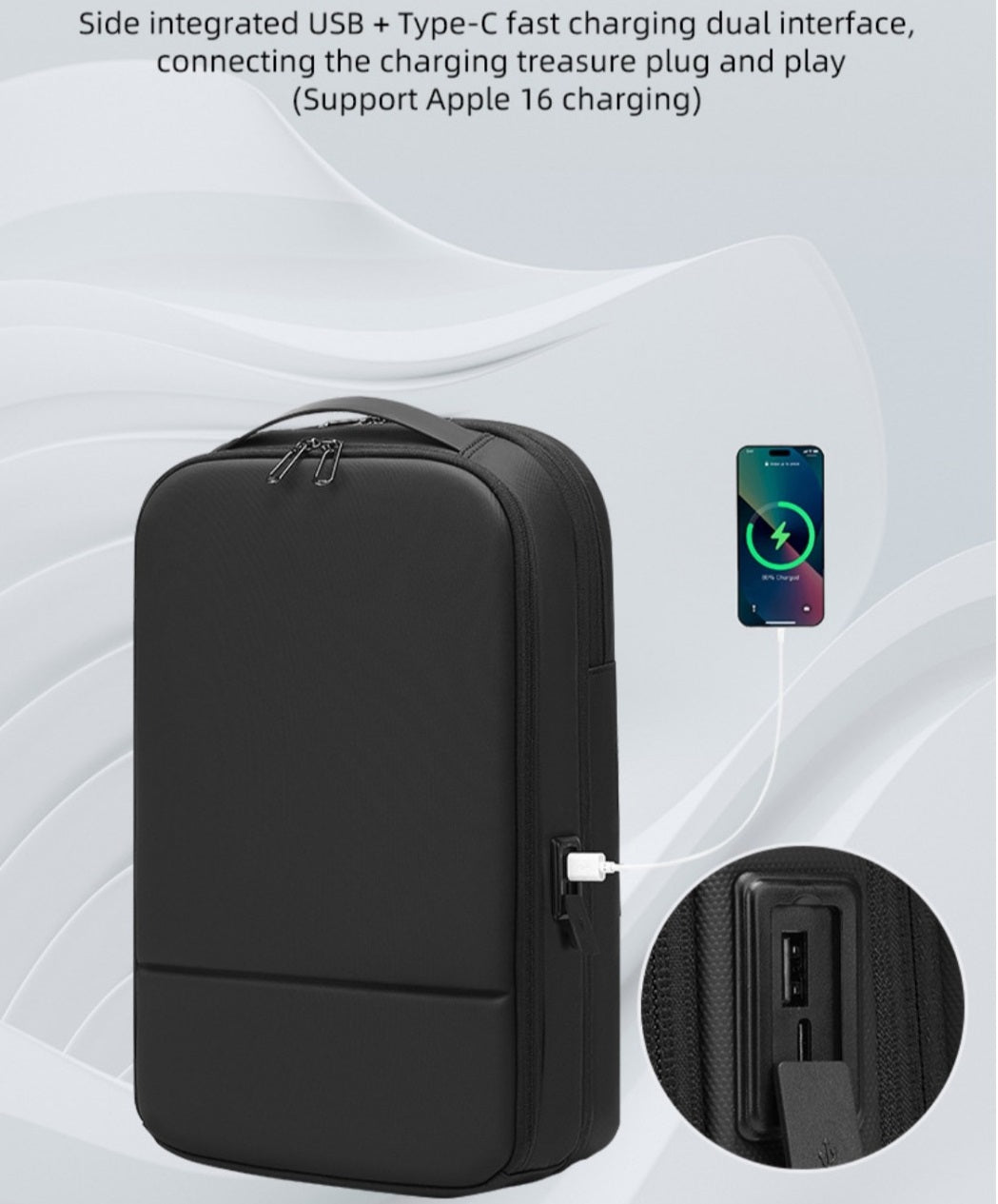 EURCOOL 6634 Slim Laptop Backpack 16 Inch – Expandable