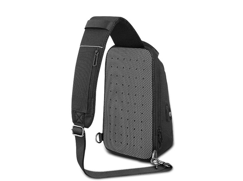 EURCOOL 1285 Men's Black Outdoor Sling Chest Bag