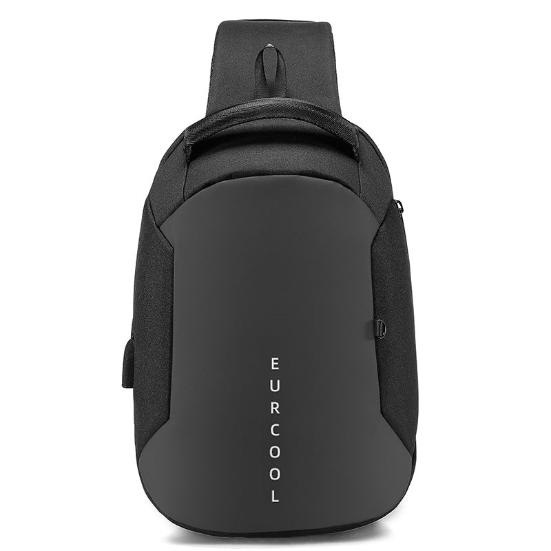 EURCOOL 1285 Men's Black Outdoor Sling Chest Bag