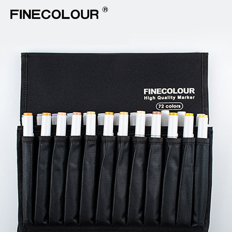FINECOLOUR Black Nylon Marker Storage Case with Handle | 12–72 Slots