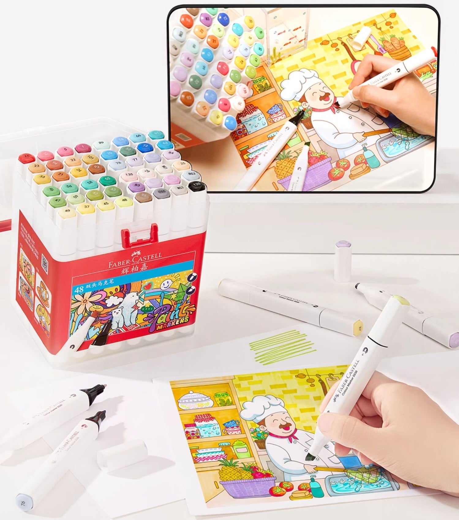 Faber-Castell Oil-Based Markers,36/48-Color for Students' Art Class