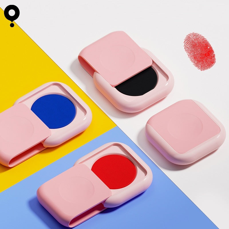 65mm Portable Fingerprint Ink Pad 3Pcs for Office Red/Blue/Black